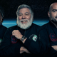 A photo of Moriba Jah, Steve Wozniak and Alex Fielding from Privateer Space.